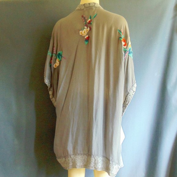 Johnny Was Embroidered Floral Kimono Jacket L - Picture 10 of 12